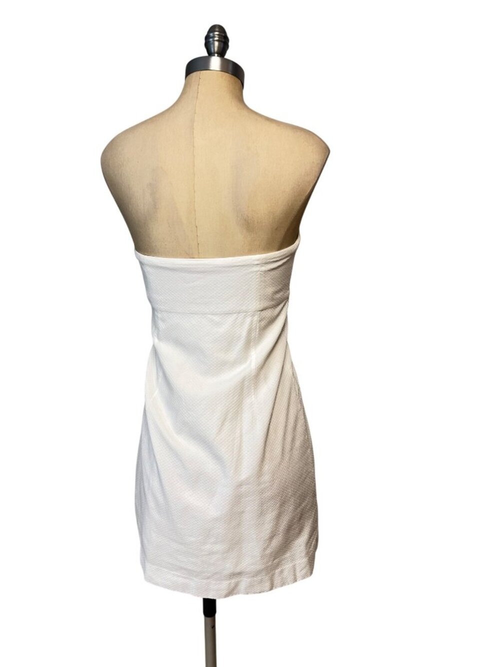 Lilly Pulitzer White Strapless Dress with Pink and Yellow Trim - Picture 7 of 8